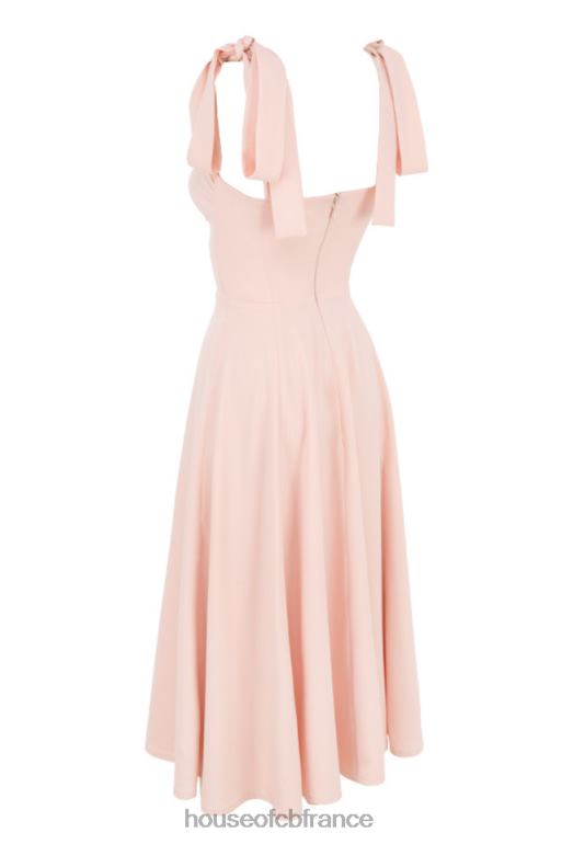 House of CB Alicia - Robe d\'été midi rose poudré N888H614 vêtements