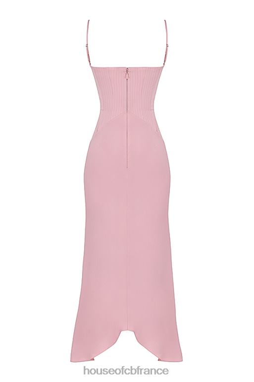 House of CB Imogen Rose - Robe mi-longue corset en satin rose N888H407 vêtements