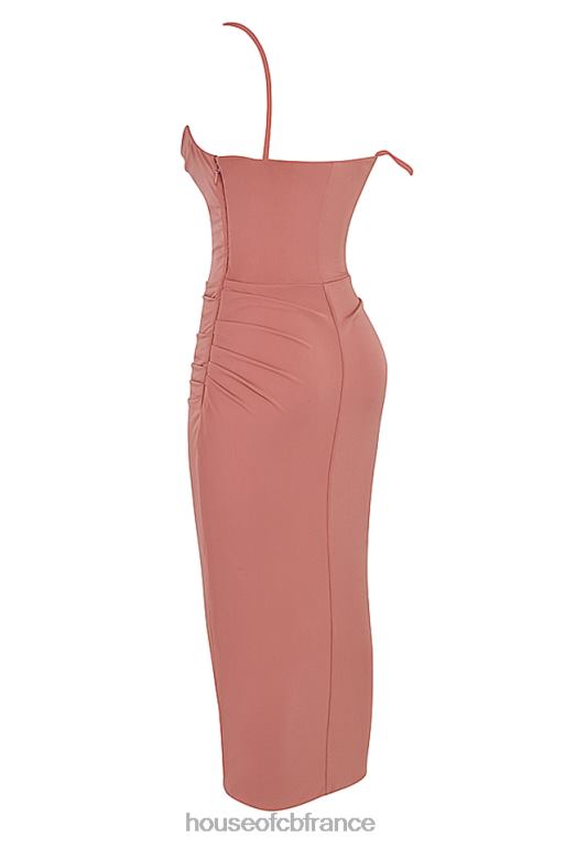 House of CB Marciella Rose - Robe mi-longue drapée style corset N888H508 vêtements