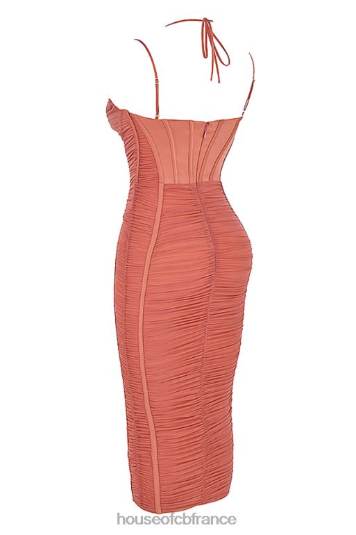 House of CB Mariah Rose - Robe mi-longue froncée N888H516 vêtements