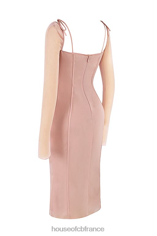 House of CB Ophelia - Robe mi-longue à découpes - Blush N888H485 vêtements