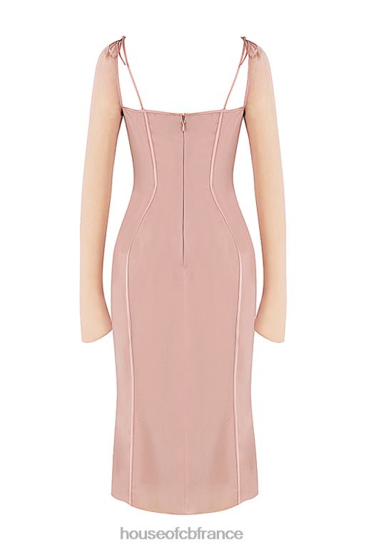 House of CB Ophelia - Robe mi-longue à découpes - Blush N888H485 vêtements