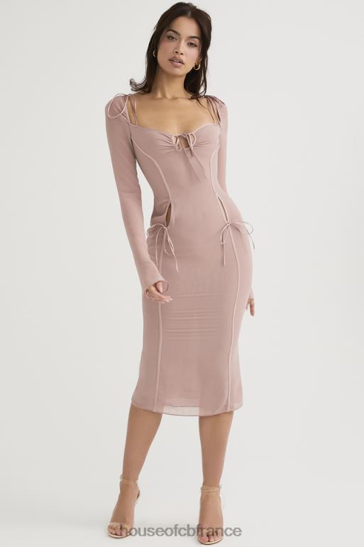 House of CB Ophelia - Robe mi-longue à découpes - Blush N888H485 vêtements