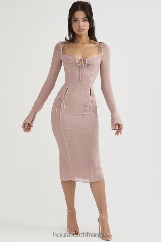 House of CB Ophelia - Robe mi-longue à découpes - Blush N888H485 vêtements