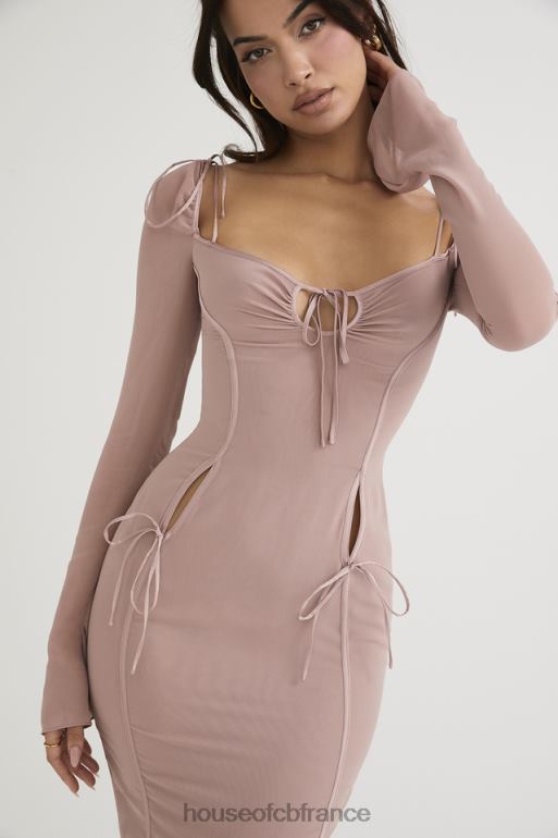 House of CB Ophelia - Robe mi-longue à découpes - Blush N888H485 vêtements