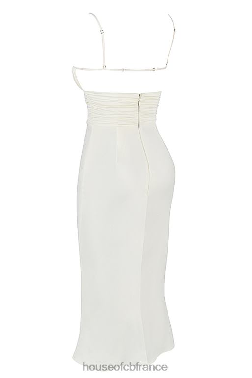 House of CB Robe midi corset en satin ivoire Lois N888H410 vêtements