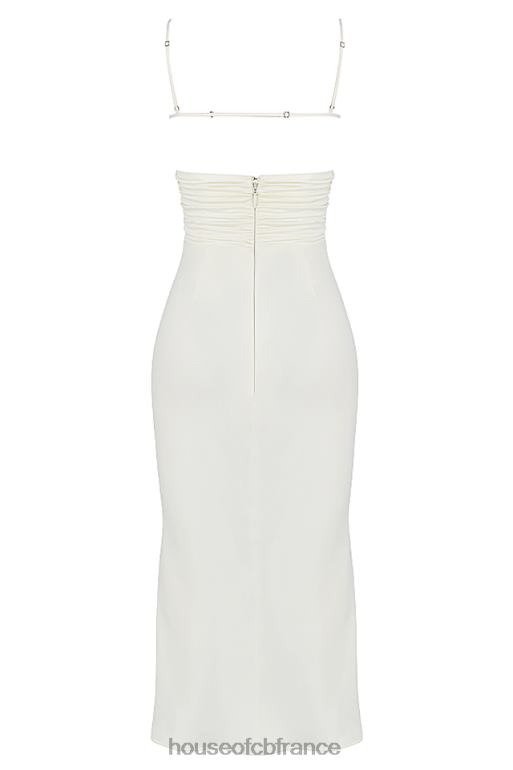 House of CB Robe midi corset en satin ivoire Lois N888H410 vêtements