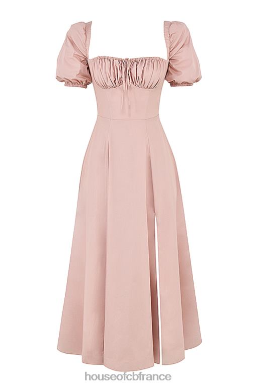 House of CB Tallulah - Robe mi-longue rose poudré à manches bouffantes N888H486 vêtements