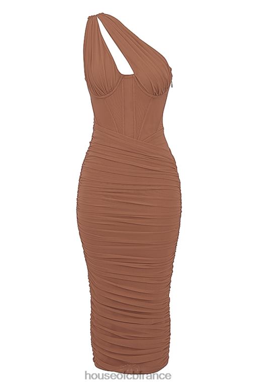 House of CB Valentina Moka - Robe midi asymétrique à découpes N888H488 vêtements