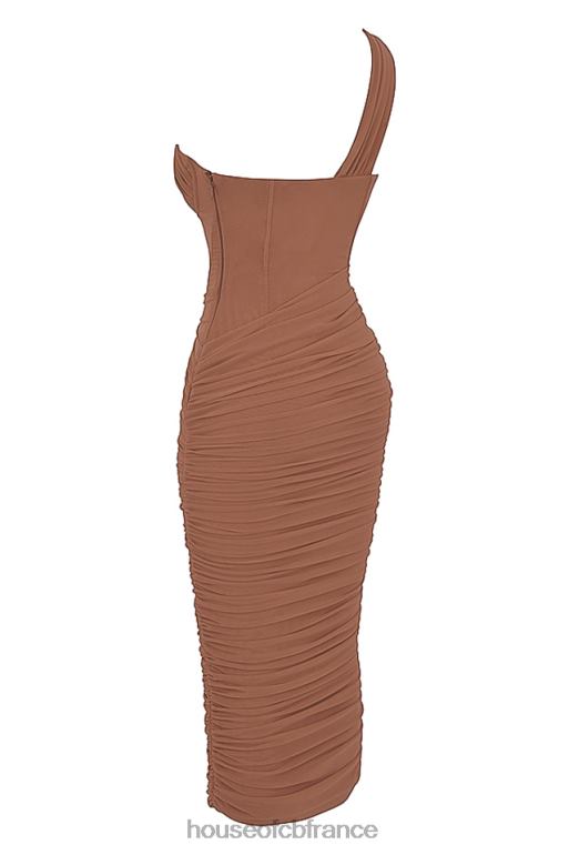 House of CB Valentina Moka - Robe midi asymétrique à découpes N888H488 vêtements