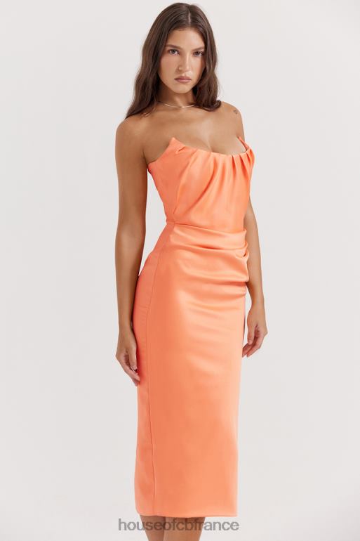 House of CB alora - robe corset sans bretelles mandarine N888H185 vêtements