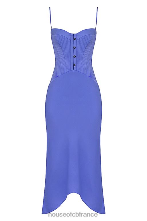 House of CB imogen - robe midi corset en satin pervenche N888H415 vêtements