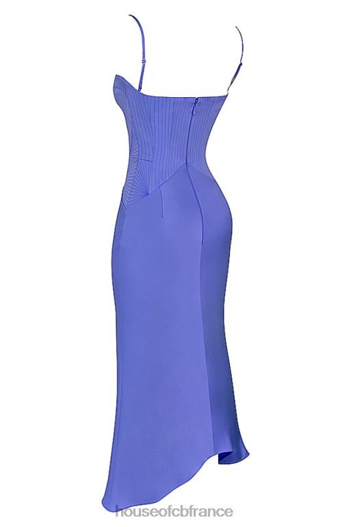 House of CB imogen - robe midi corset en satin pervenche N888H415 vêtements