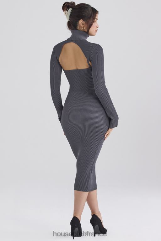 House of CB meliora robe midi en maille anthracite N888H310 vêtements