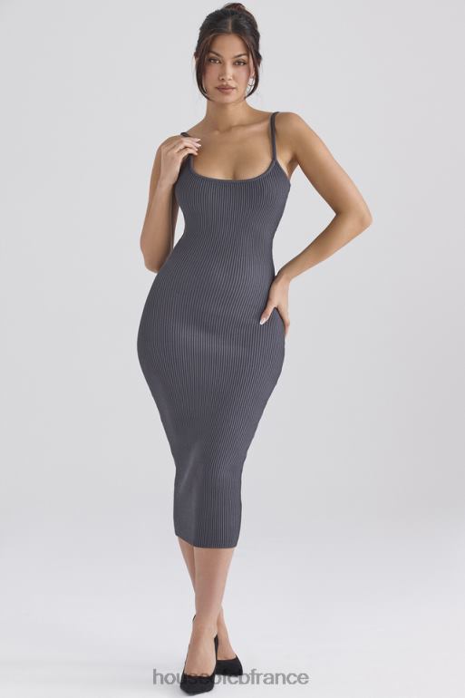 House of CB meliora robe midi en maille anthracite N888H310 vêtements