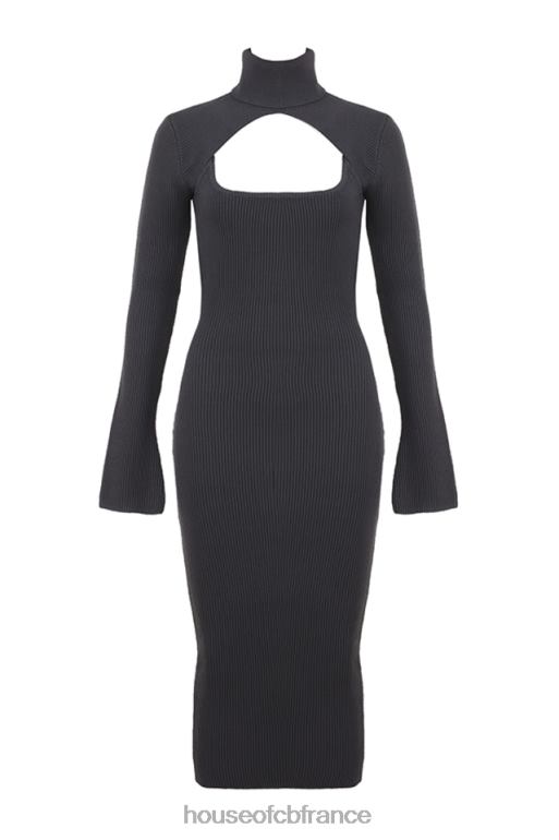 House of CB meliora robe midi en maille anthracite N888H310 vêtements