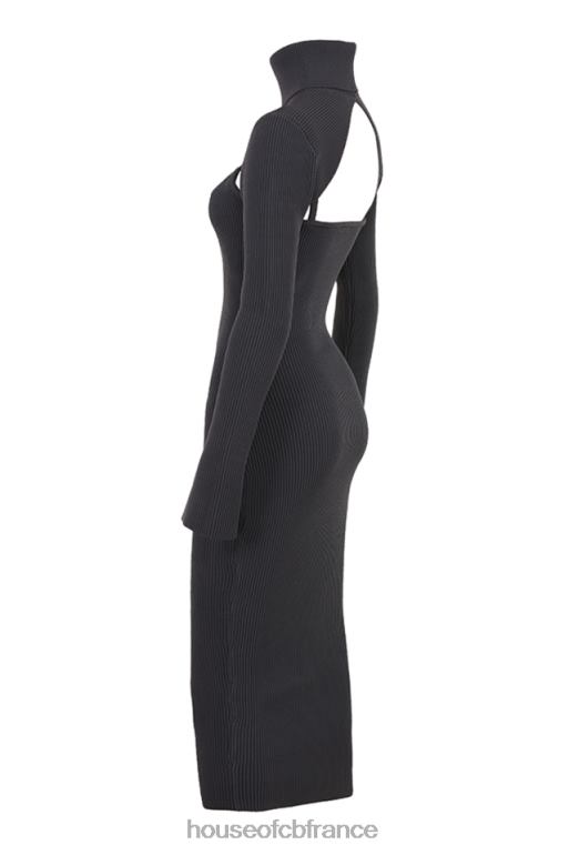 House of CB meliora robe midi en maille anthracite N888H310 vêtements