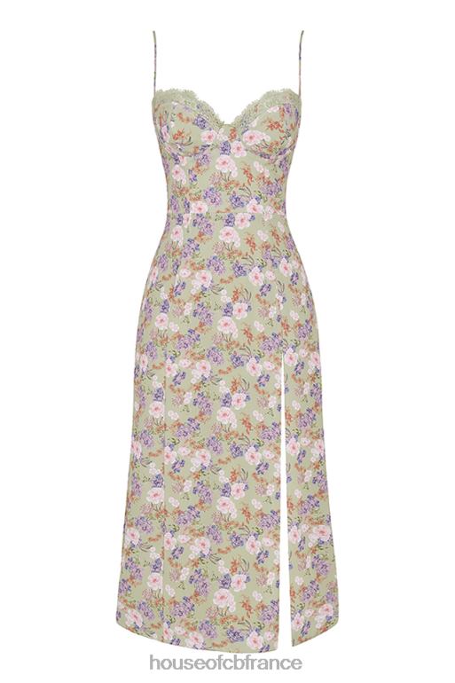 House of CB robe d\'été mi-longue charlotte à imprimé pivoine N888H442 vêtements