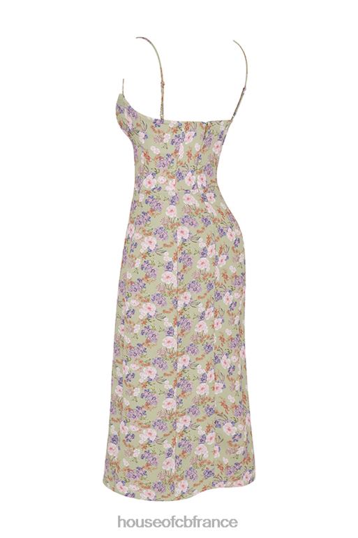House of CB robe d\'été mi-longue charlotte à imprimé pivoine N888H442 vêtements