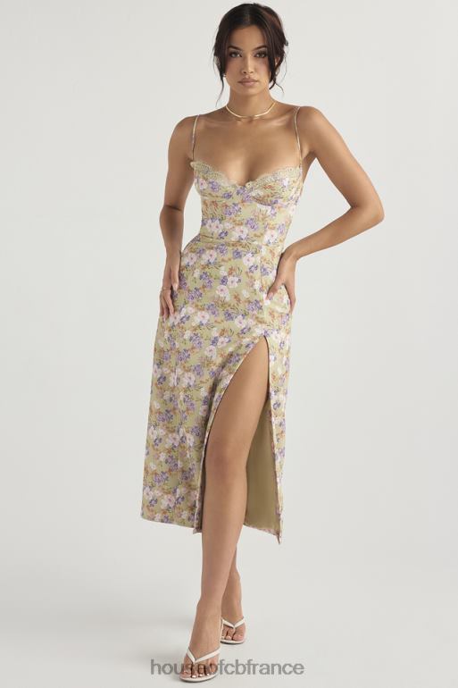 House of CB robe d\'été mi-longue charlotte à imprimé pivoine N888H442 vêtements