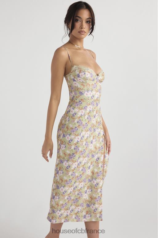 House of CB robe d\'été mi-longue charlotte à imprimé pivoine N888H442 vêtements