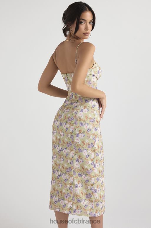 House of CB robe d\'été mi-longue charlotte à imprimé pivoine N888H442 vêtements