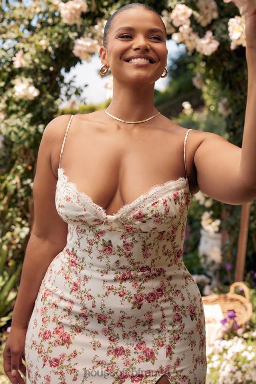 House of CB robe d\'été mi-longue corset à imprimé charlotte rose N888H431 vêtements