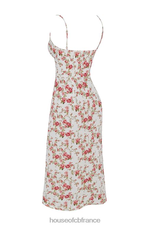 House of CB robe d\'été mi-longue corset à imprimé charlotte rose N888H431 vêtements