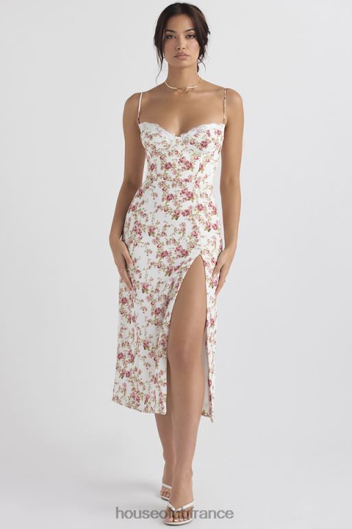 House of CB robe d\'été mi-longue corset à imprimé charlotte rose N888H431 vêtements