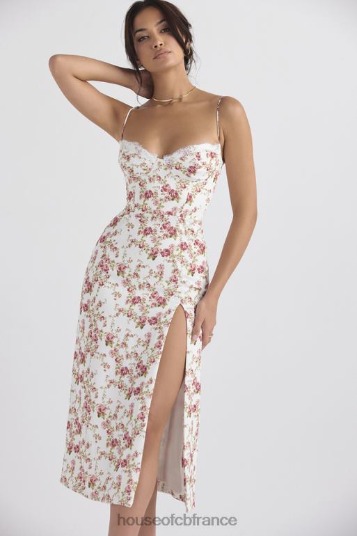 House of CB robe d\'été mi-longue corset à imprimé charlotte rose N888H431 vêtements