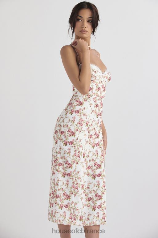 House of CB robe d\'été mi-longue corset à imprimé charlotte rose N888H431 vêtements