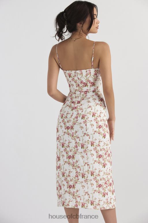 House of CB robe d\'été mi-longue corset à imprimé charlotte rose N888H431 vêtements