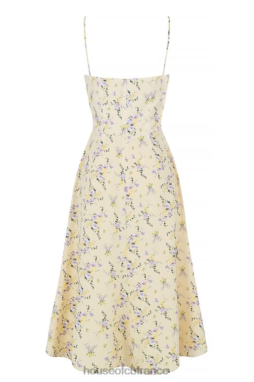 House of CB robe d\'été mi-longue à fleurs citron annabella N888H552 vêtements