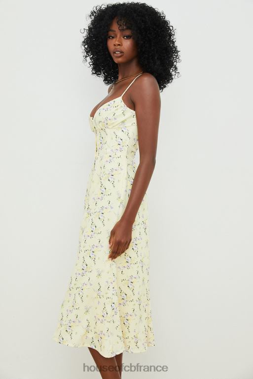 House of CB robe d\'été mi-longue à fleurs citron annabella N888H552 vêtements