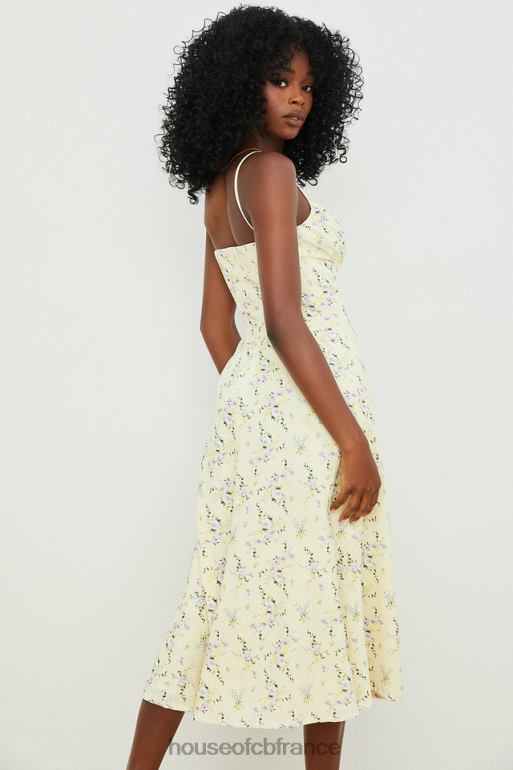 House of CB robe d\'été mi-longue à fleurs citron annabella N888H552 vêtements