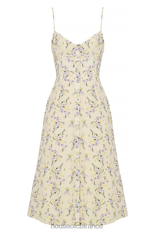 House of CB robe d\'été mi-longue à fleurs citron annabella N888H552 vêtements