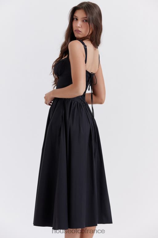 House of CB robe d\'été midi noire tatiana N888H253 vêtements