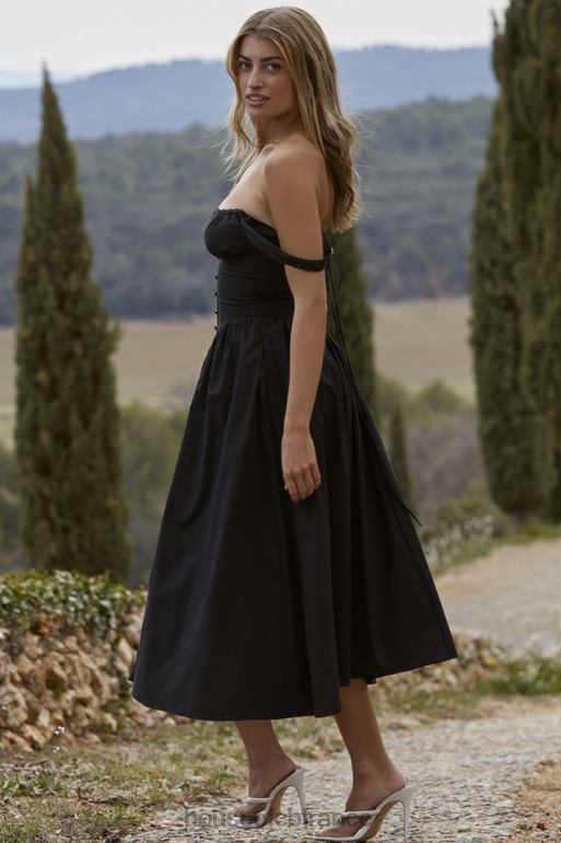 House of CB robe d\'été midi noire tatiana N888H253 vêtements