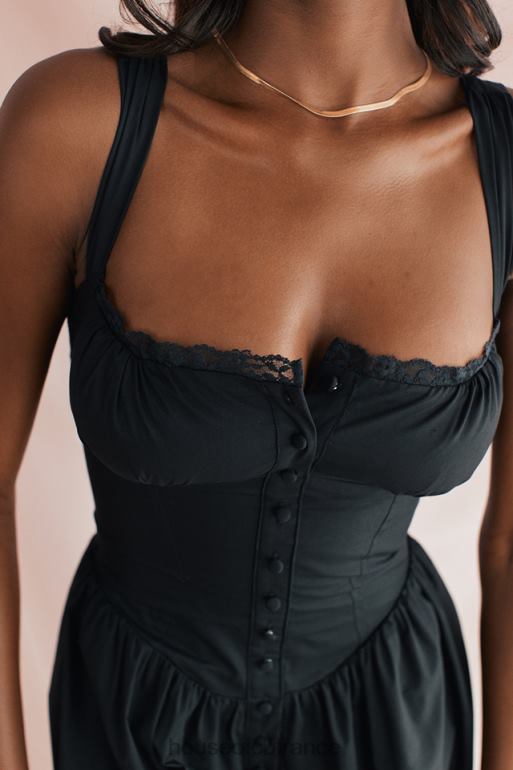 House of CB robe d\'été midi noire tatiana N888H253 vêtements