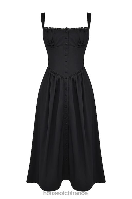 House of CB robe d\'été midi noire tatiana N888H253 vêtements