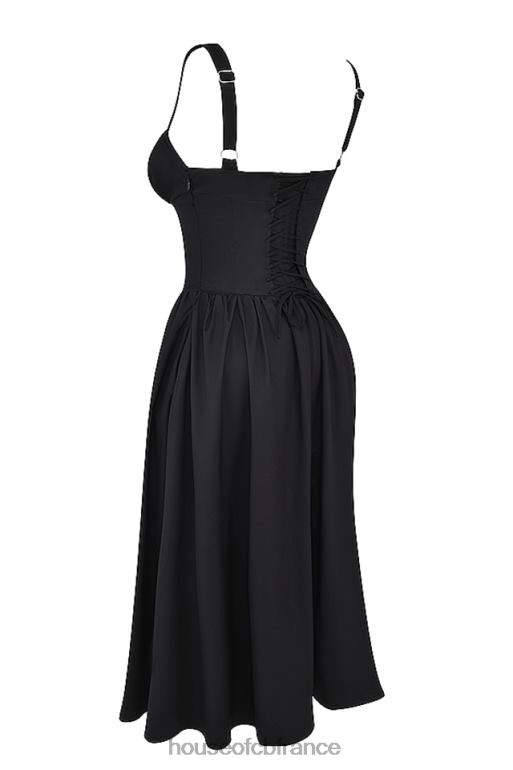 House of CB robe d\'été midi noire tatiana N888H253 vêtements