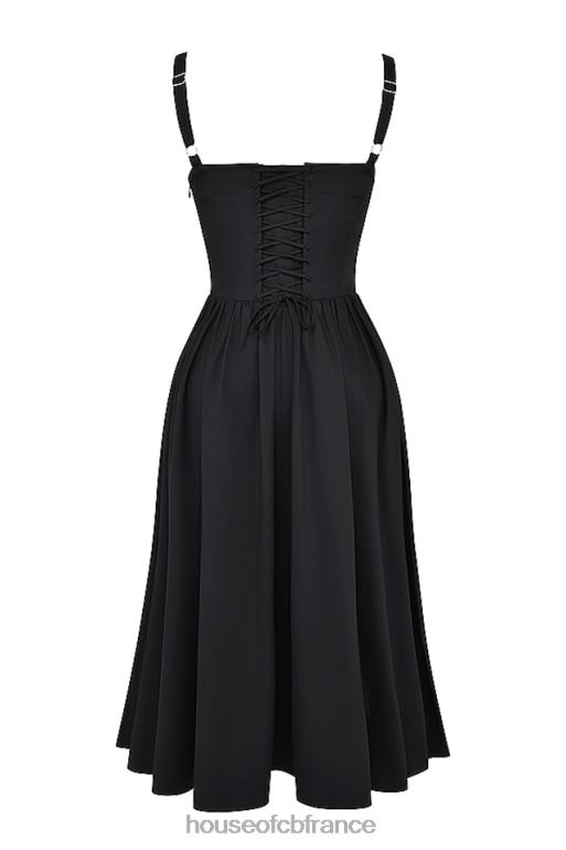 House of CB robe d\'été midi noire tatiana N888H253 vêtements