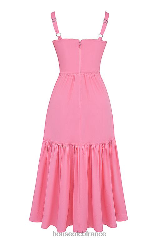House of CB robe d\'été midi rose elia french N888H211 vêtements