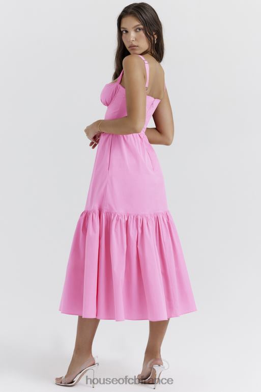 House of CB robe d\'été midi rose elia french N888H211 vêtements