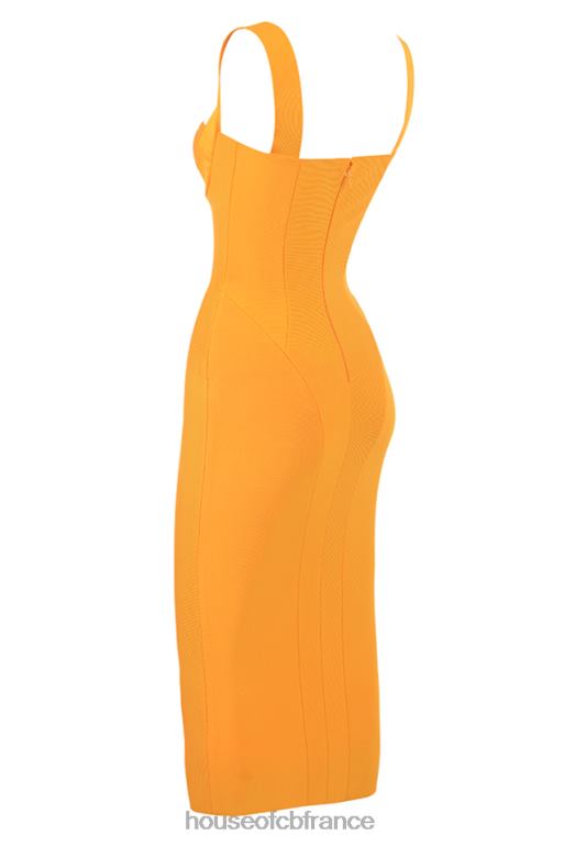 House of CB robe mi-longue bandage charlene mandarine N888H467 vêtements