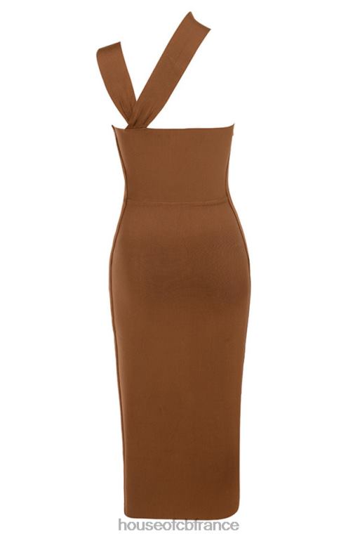 House of CB robe mi-longue bandage à découpes aina beige N888H598 vêtements