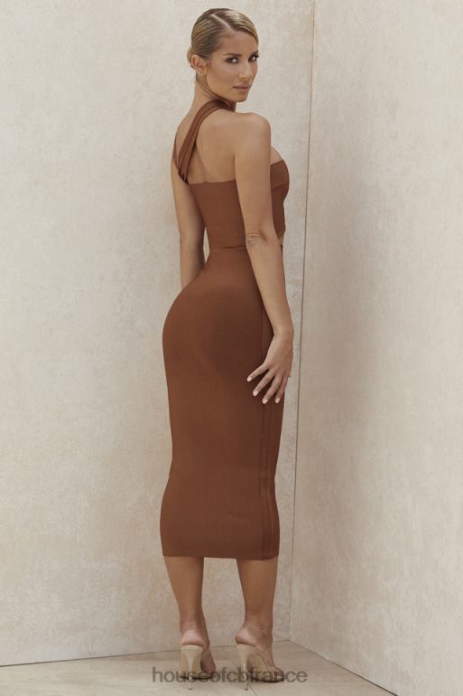 House of CB robe mi-longue bandage à découpes aina beige N888H598 vêtements