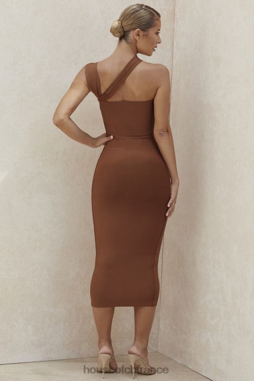House of CB robe mi-longue bandage à découpes aina beige N888H598 vêtements