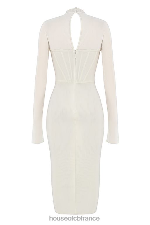 House of CB robe mi-longue corset en maille blanche milarose N888H484 vêtements