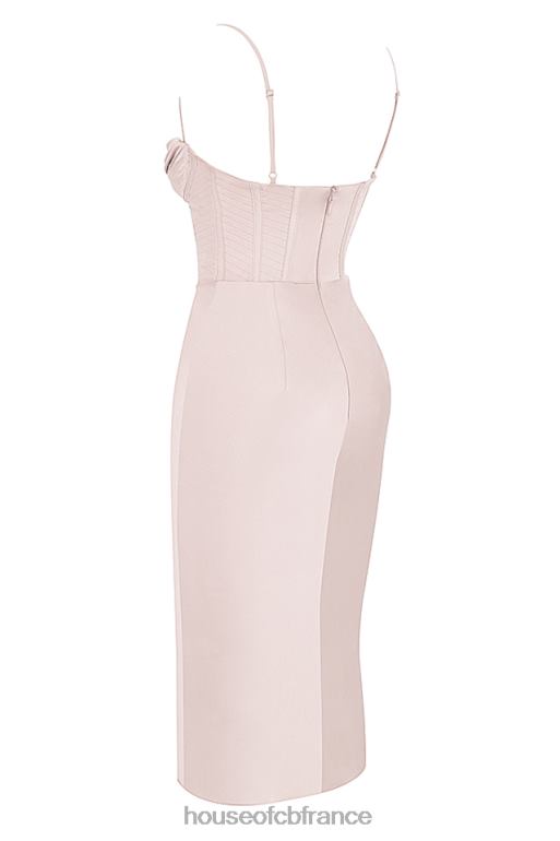 House of CB robe mi-longue corset en satin à cristaux myrna N888H465 vêtements